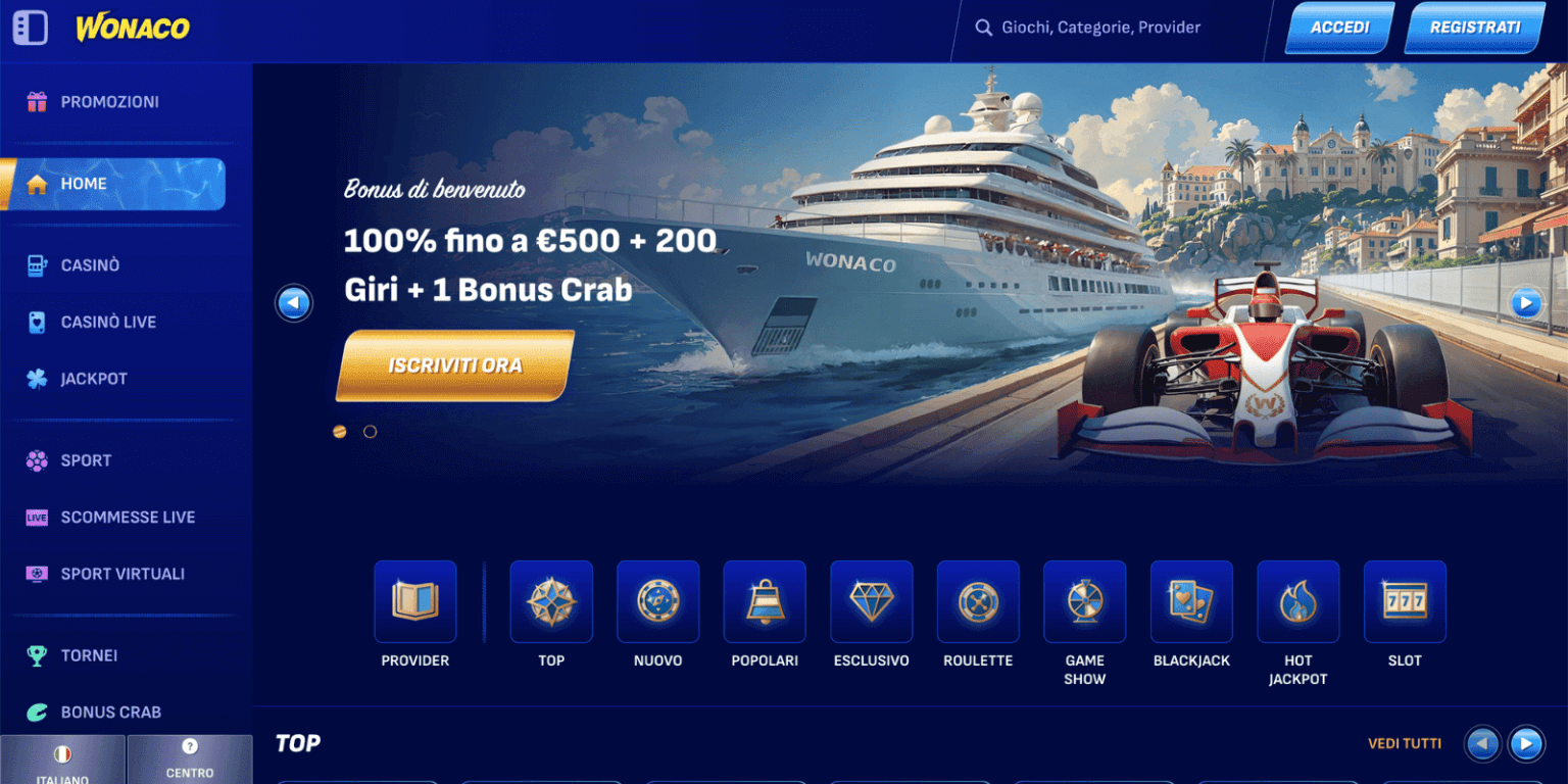 Wonaco casino non AAMS recensione